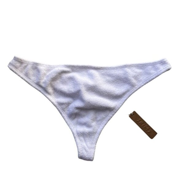 SKIMS White Cotton Blend Soft Terry Thong Size M PN-THG-0403 - Picture 4 of 8